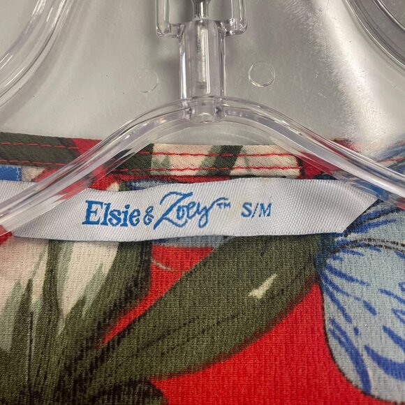 Elsie & Zoey Womens Floral Wrap Dress Short Sleeve Red/Multi Size S/M - Picture 8 of 9